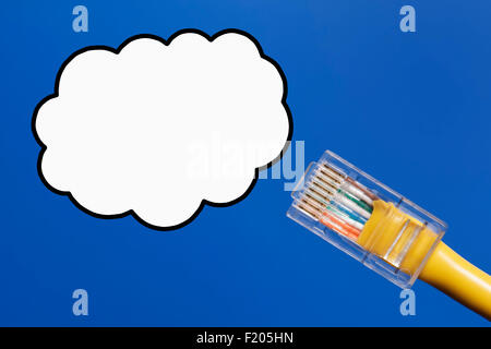 Joining a social network, social networking, individual joining a social network, cloud computing, cloud data, data storage to c Stock Photo