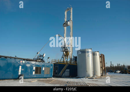 Canada, Alberta, Wabasca, Coil rig drilling an exploration well. Stock Photo