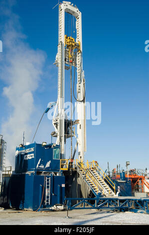 Canada, Alberta, Wabasca, Coil rig drilling an exploration well. Stock Photo