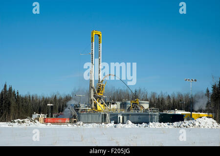 Canada, Alberta, Wabasca, Coil rig drilling an exploration well. Stock Photo