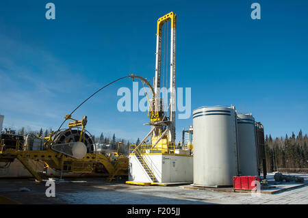 Canada, Alberta, Wabasca, Coil rig drilling an exploration well. Stock Photo