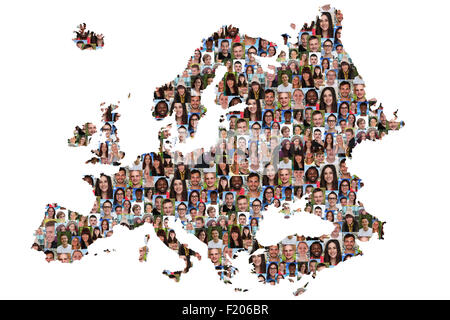 Europe map multicultural group of people integration immigration ...