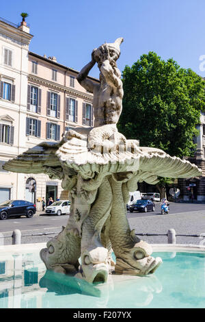 Fontana del Tritone in Piazza Barberini, Rome, Italy Stock Photo