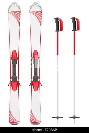 skis mountain vector illustration isolated on gray background Stock Vector