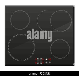 surface for electric inductive stove vector illustration isolated on white background Stock Vector