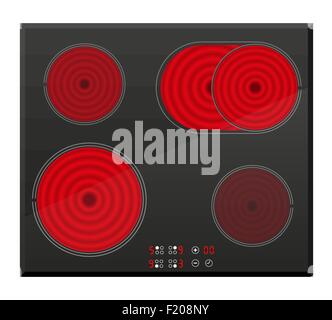 surface for electric inductive stove vector illustration isolated on white background Stock Vector