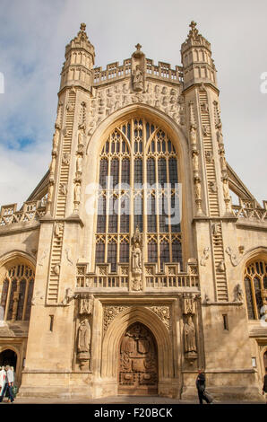 England, Bath, Entrance to the Abbey. Stock Photo