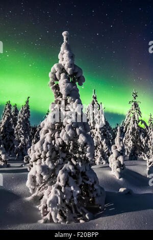 Northern lights in Finland Stock Photo