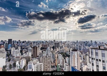 View of city skyscrapers, Sao Paulo, Brazil Stock Photo