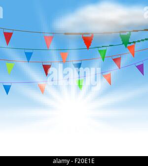 Multicolored Buntings Flags Garlands Stock Vector