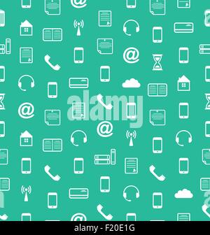 Seamless Pattern with Business and Financial Flat Icons, Endless Wallpaper Stock Vector