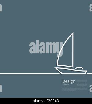 Logo of sailboat in minimal flat style line Stock Vector