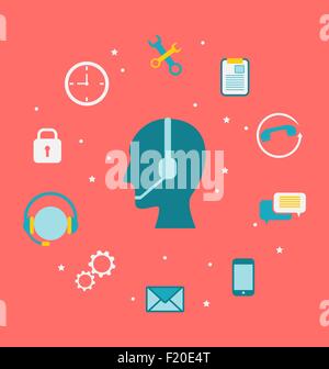 Concept of Call Center with Operator Stock Vector