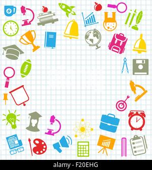 Education Flat Colorful Simple Icons Stock Vector