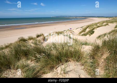 Sand dunes and beach, Camber Sands, Camber, near Rye, East Sussex, England, United Kingdom, Europe Stock Photo