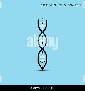 Creative pencil and DNA symbol. Education and business concept. Stock Photo