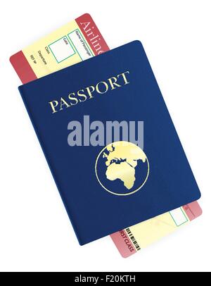 passport and airline ticket vector illustration isolated on white background Stock Vector