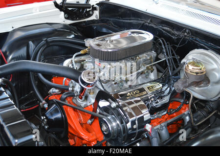 A Chevrolet 409 Engine, made famous in a Beach Boys song. Stock Photo