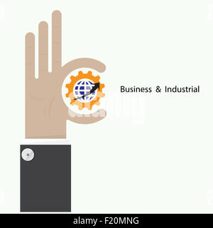 Businessman hand shows target symbol as business concept. Ok hand sign. Business and vision concept. Company logo,hand Ok symbol Stock Photo