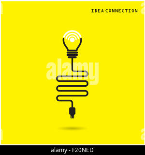 Creative light bulb with wifi connection icons for business or commercial use. Stock Photo