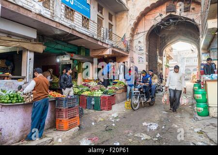 India, Rajasthan state, Shekhawati region, Nawalgar, the market Stock Photo