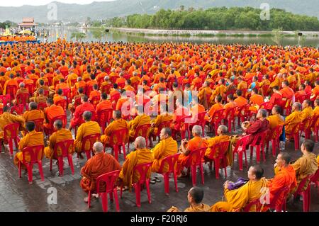 Thailand, Koh Samui, Meeting of monks for the new year in koh Samui Stock Photo