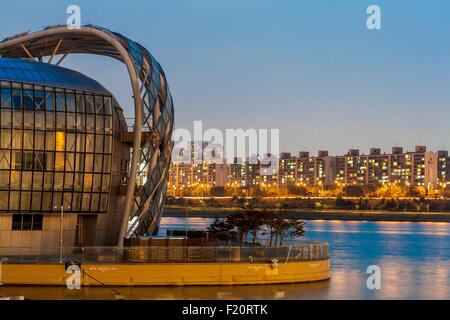 South Korea, Seoul, Flotting Islands (Some rife) of the architectural firm Haeahn Architecture of the Han River, raging island dating from 2011 Stock Photo