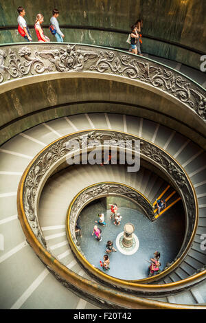 Spiral Staircase designed by Giuseppe Momo in 1932  is a double helix staircase Vatican Museum Vatican City Rome Italy EU Europe Stock Photo