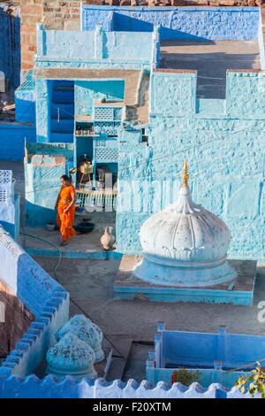 India, Rajasthan state, Jodhpur, the blue city Stock Photo