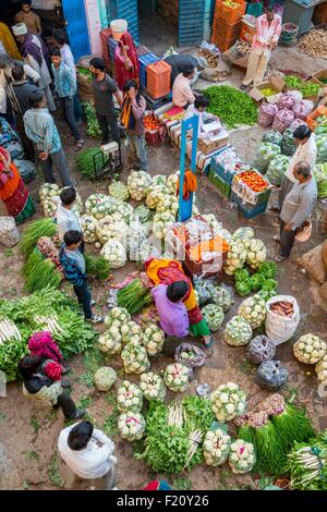 India, Rajasthan state, Shekhawati region, Nawalgarh, market Stock Photo