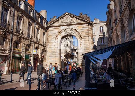 France, Gironde, Bordeaux, area listed as World Heritage by UNESCO, Porte Dijeaux Stock Photo