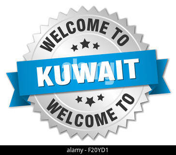 Kuwait - welcome blue vintage isolated label Stock Photo - Alamy