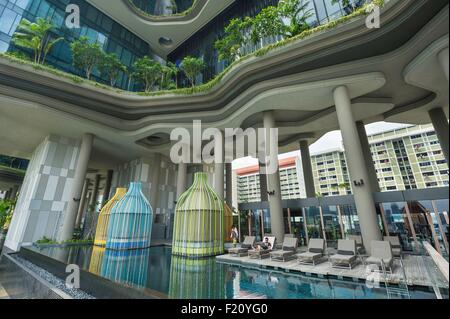 Singapore, Park Royal hotel by Woha singapourian architectur studio Stock Photo