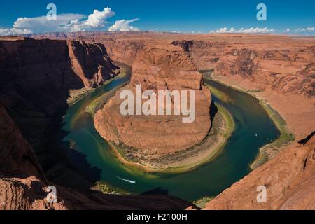 United States, Arizona, Page, Glen Canyon National Recreation Area, Horseshoe Bend and the river Colorado Stock Photo
