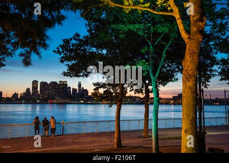 United States, Pennsylvania, Philadelphia, cityview and Schuykill River from the Wiggins Waterfront Park Stock Photo