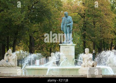 France, Haut Rhin, route des Vins d'Alsace, Colmar, Armand Jospeh Bruat statue by Bartholdi in Champ de Mars public garden Stock Photo