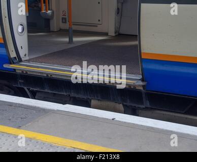 Err, mind the gap. London, UK metro issues Stock Photo