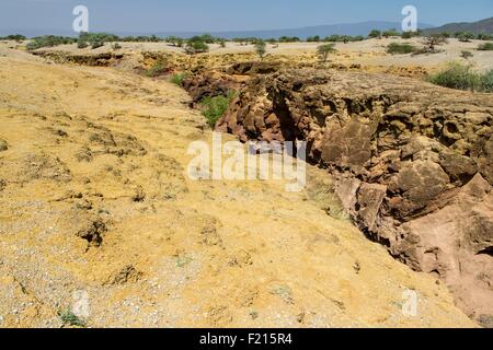 Kenya, Magadi lake, canyon at the border of Tanzania Stock Photo