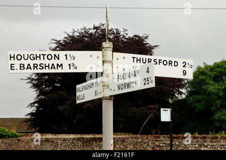 Sign Post Britain Traditional signpost in the village of Great Snoring in Norfolk ...