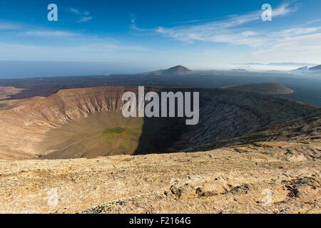 Spain, Canaries Islands, Lanzarote island, crater of the Caldera Blanca Stock Photo