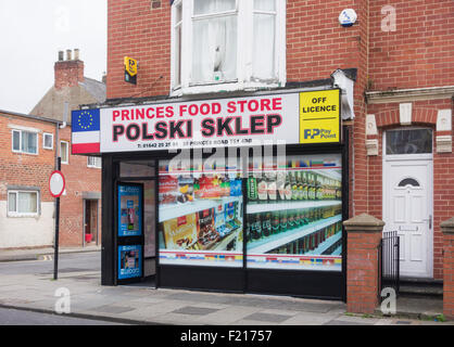 Polish shop in Middlesbrough, north east England. UK Stock Photo