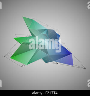 Abstract future graphic, unusual background with wireframe Stock Photo