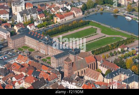 France, Bas Rhin (67), Saverne town, Chateau des Rohan castle (aerial view) Stock Photo