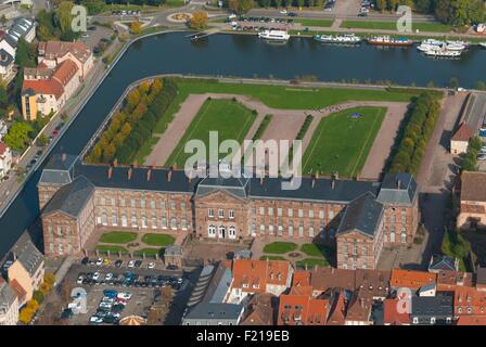 France, Bas Rhin (67), Saverne town, Chateau des Rohan castle (aerial view) Stock Photo