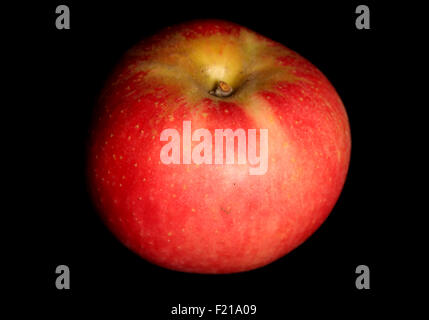 single red apple on black background Stock Photo