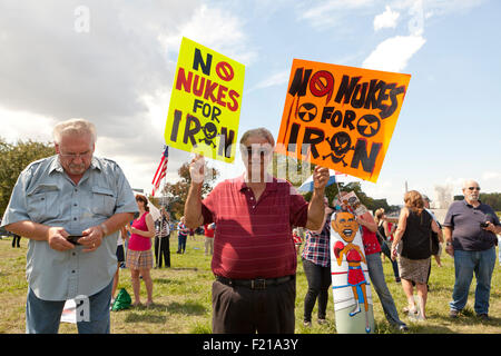 Washington DC, USA. 9th September, 2015. Tea Party members in the thousands rally on the West Lawn of the US Capitol to support Donald Trump and Ted Cruz, who spoke against the Iran nuclear deal. Credit:  B Christopher/Alamy Live News Stock Photo