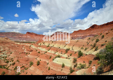 Colorful dunes of Paria movie set area along Highway 89 in Grand Staircase Escalante National Monument in Southern Utah Stock Photo
