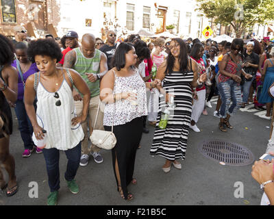 Spike Lee block party in the Bedford Stuyvesant section of Brooklyn, New York, Aug. 29, 20015. Stock Photo