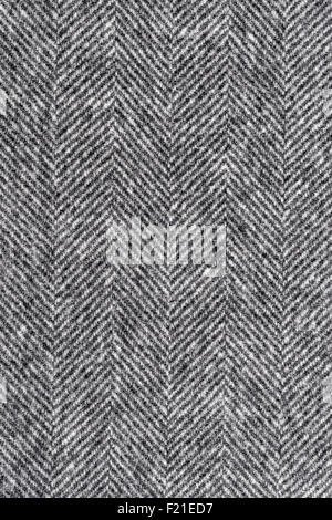 Herringbone tweed background with closeup on wool fabric texture Stock Photo