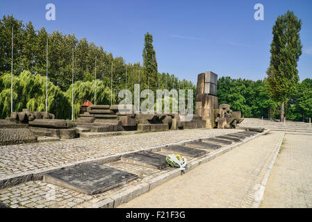 Poland, Auschwitz-Birkenau State Museum, Birkenau Concentration Camp, International Monument to the Victims of Fascism. Stock Photo